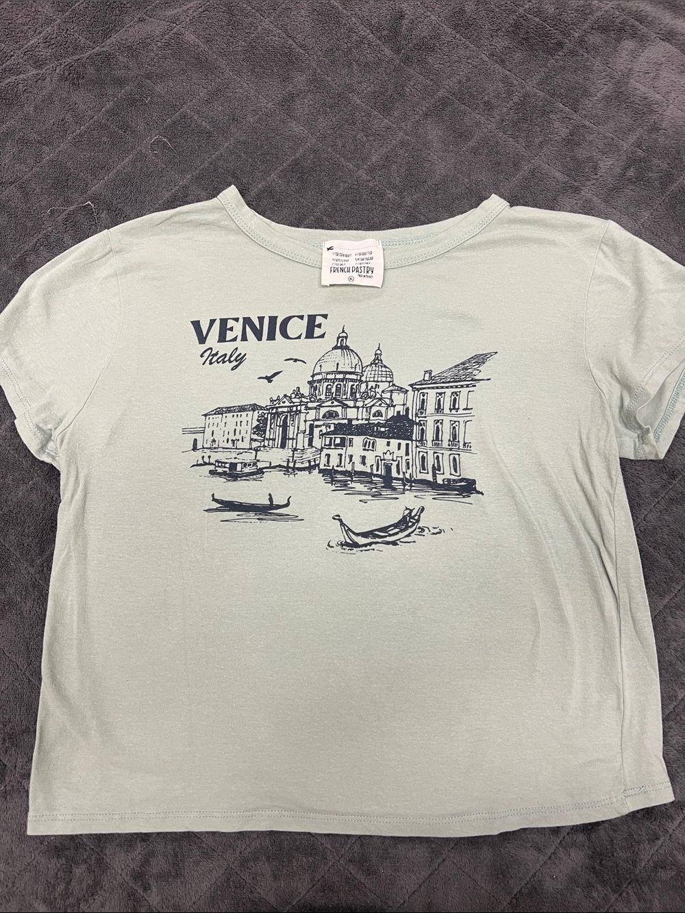french pastry Venice Italy Graphic Tee - Light Sage